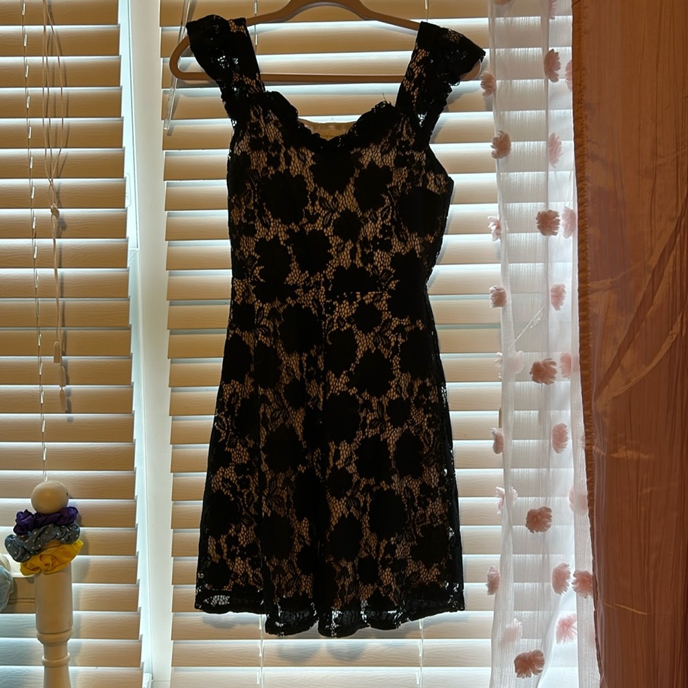 Patterned black floral dress